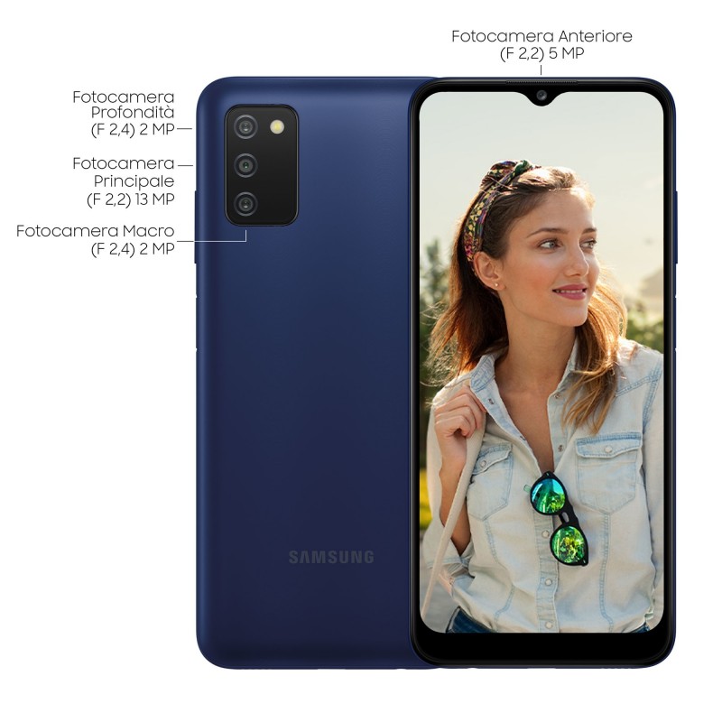 Samsung Galaxy A03s SM-A037GZBNEUE smartphone 16,5 cm (6.5") Double SIM Android 11 4G USB Type-C 3 Go 32 Go 5000 mAh Bleu