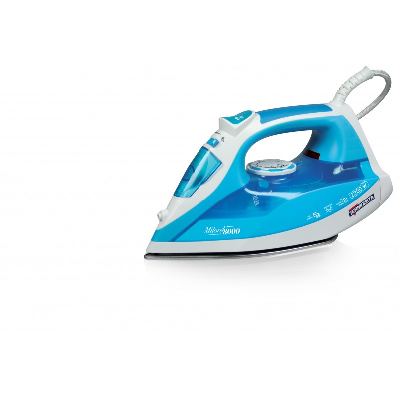 Termozeta Milord 8000 Plancha a vapor Suela de acero inoxidable 2200 W Azul, Blanco