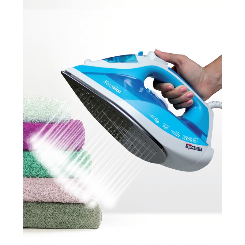 Termozeta Milord 8000 Steam iron Stainless Steel soleplate 2200 W Blue, White