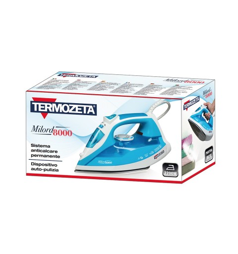 Termozeta Milord 8000 Steam iron Stainless Steel soleplate 2200 W Blue, White