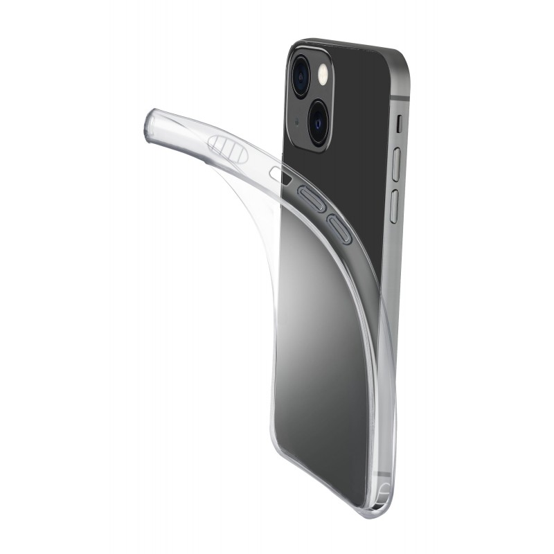 Cellularline Fine - iPhone 13 Cover in gomma morbida ultra sottile e trasparente Trasparente