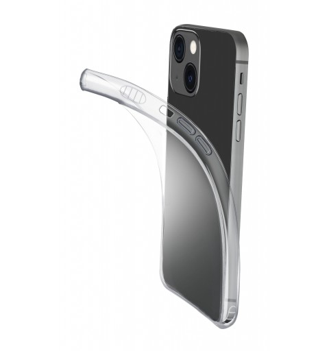 Cellularline Fine - iPhone 13 Cover in gomma morbida ultra sottile e trasparente Trasparente