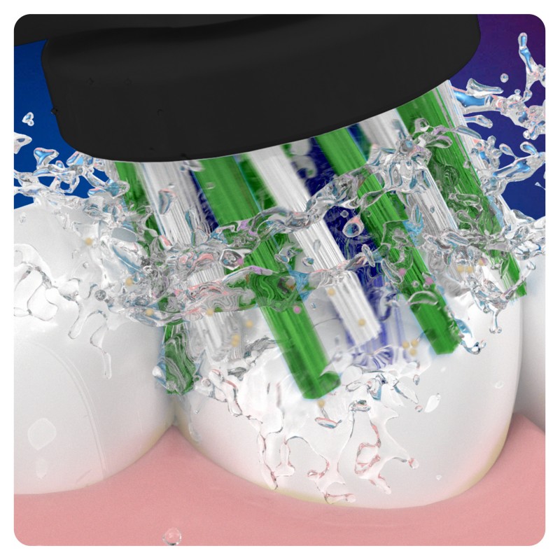 Oral-B CrossAction Testine Di Ricambio Edizione Nera Con Tecnologia CleanMaximiser, Confezione da 5 Pezzi