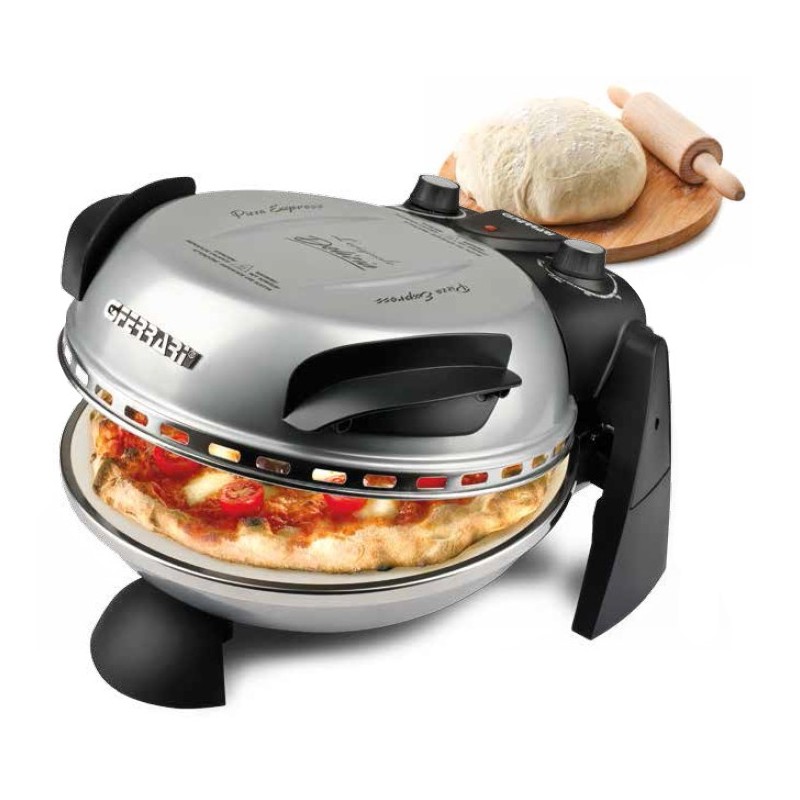 G3 Ferrari Delizia Pizzamacher Ofen 1 Pizza Pizzen 1200 W Schwarz, Silber