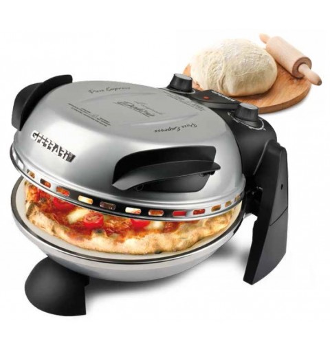 G3 Ferrari Delizia Pizzamacher Ofen 1 Pizza Pizzen 1200 W Schwarz, Silber
