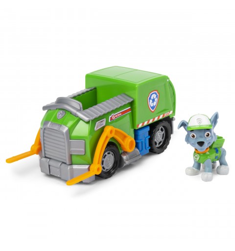 PAW Patrol , camion per la raccolta di rifiuti riciclabili di Rocky con personaggio da collezione, per bambini dai 3 anni in su