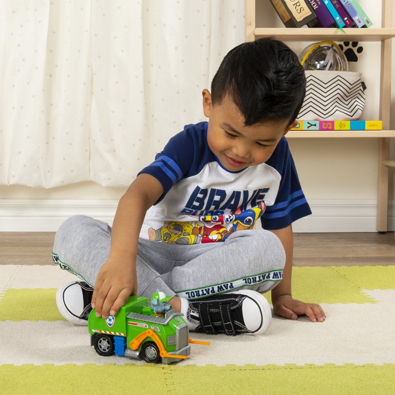 PAW Patrol , Rocky’s Recycle Truck Vehicle with Collectible Figure, for Kids Aged 3 and up