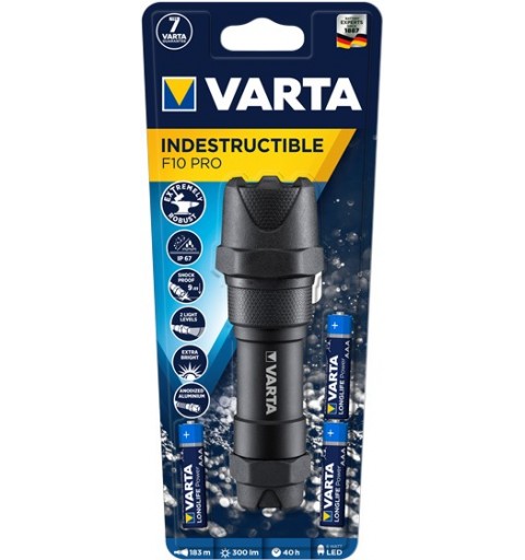 Varta INDESTRUCTIBLE F10 PRO Negro Linterna de mano LED