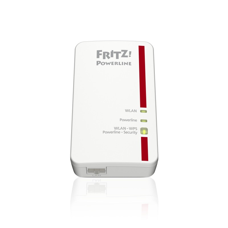 FRITZ! Powerline 1240E WLAN 1200 Mbit s Collegamento ethernet LAN Wi-Fi Rosso, Bianco 2 pz