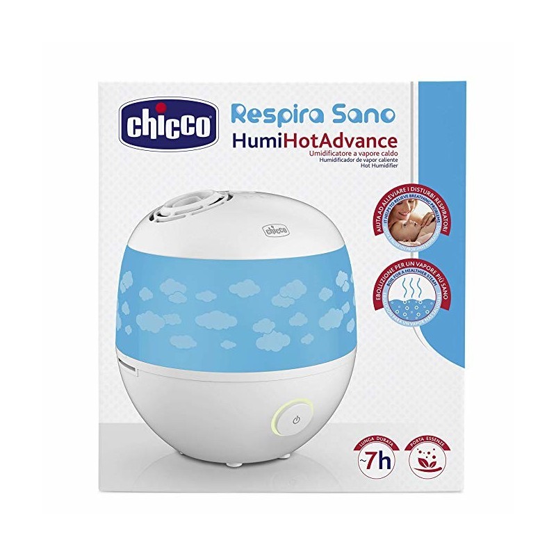 Chicco Humi Hot Advance humidificador Vapor Azul, Blanco