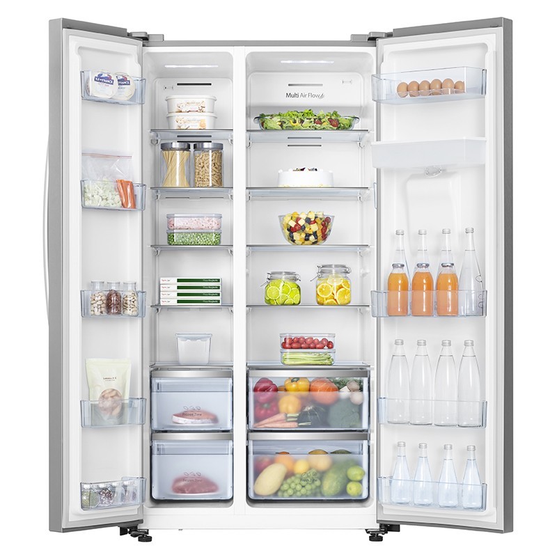 Hisense RS741 side-by-side refrigerator Freestanding 578 L F Stainless steel