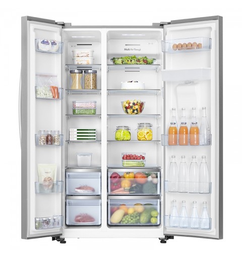 Hisense RS741 side-by-side refrigerator Freestanding 578 L F Stainless steel