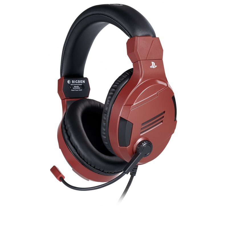 Bigben Interactive PS4OFHEADSETV3R auricular y casco Auriculares Alámbrico Diadema Juego Rojo