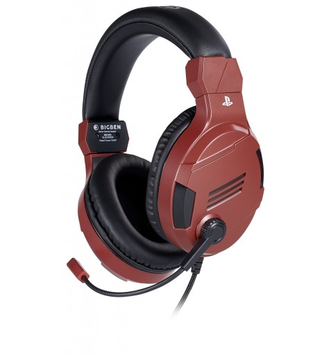 Bigben Interactive PS4OFHEADSETV3R auricular y casco Auriculares Alámbrico Diadema Juego Rojo