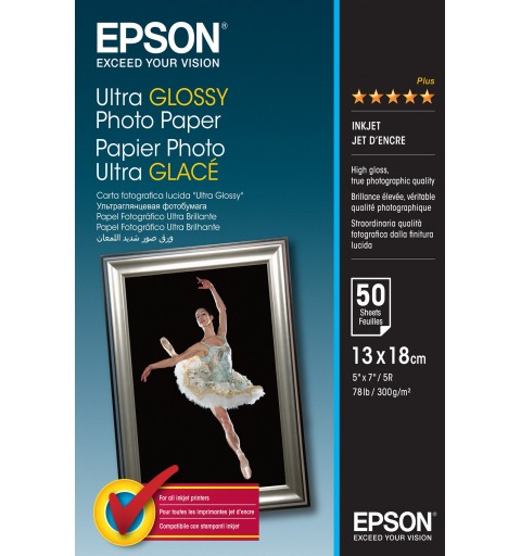 Epson Ultra Glossy Photo Paper - 13x18cm - 50 Sheets