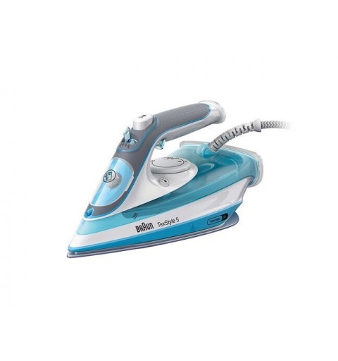 Braun TexStyle 5 SI 5006 BL Trocken- & Dampfbügeleisen Keramik-Bügelsohle 2600 W Blau, Grau, Weiß