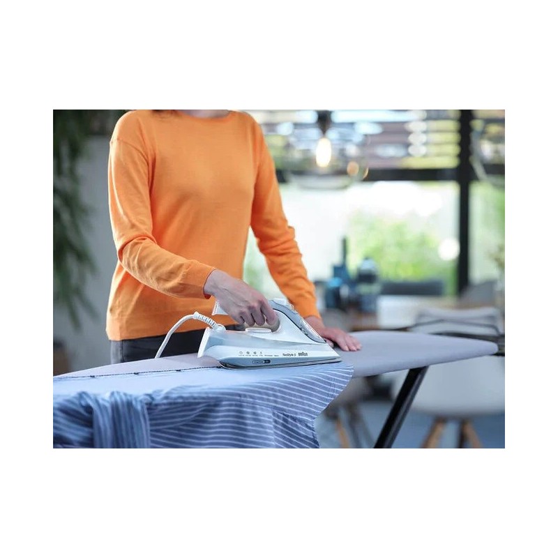 Braun TexStyle 5 SI 5006 BL Trocken- & Dampfbügeleisen Keramik-Bügelsohle 2600 W Blau, Grau, Weiß
