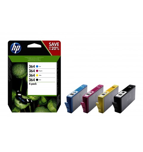HP Confezione da 4 cartucce originali di inchiostro nero ciano magenta giallo 364