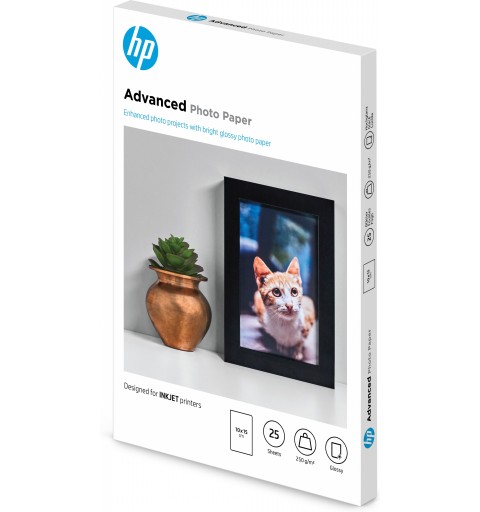 HP Advanced Fotopapier, glänzend - 25 Blatt 10 x 15 cm, randlos