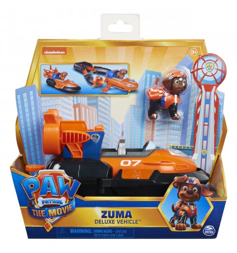 PAW Patrol Vehículo de juguete transformable Deluxe de Zuma de la película con figura de acción coleccionable