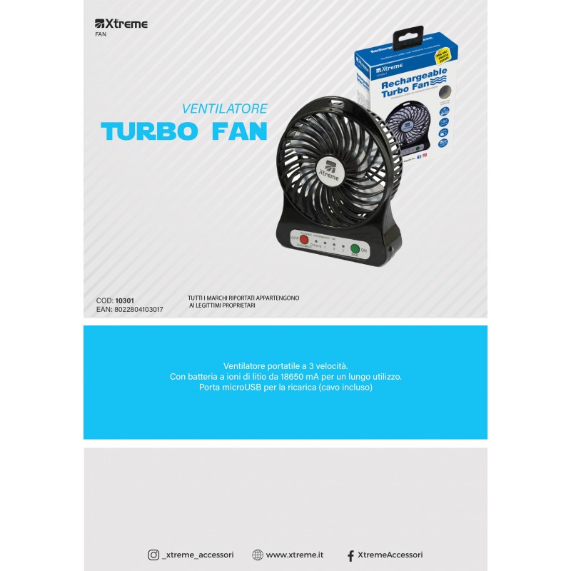 Xtreme 10301 ventilatore Nero