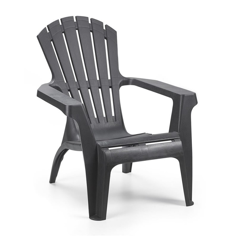 Ipae-Progarden Dolomiti outdoor chair Lounge Hard seat Hard backrest Polypropylene (PP) Anthracite