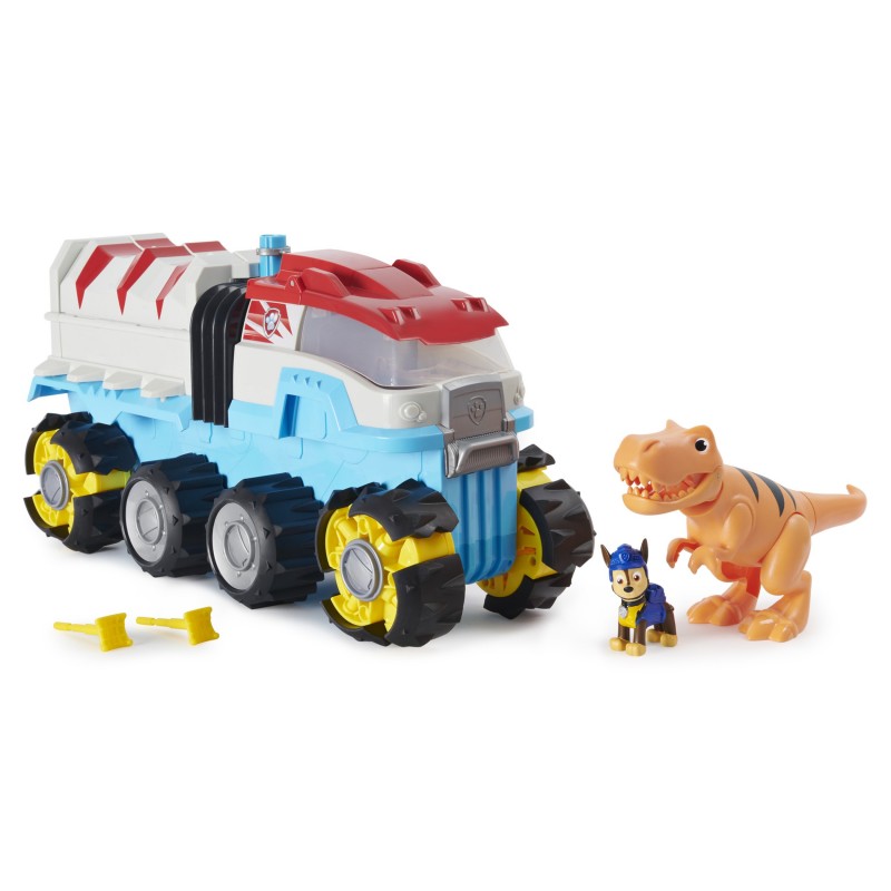 PAW Patrol , Dino Patroller veicolo motorizzato con Chase e T. Rex, dotato di ruote extra-large, per i bambini dai 3 anni in su