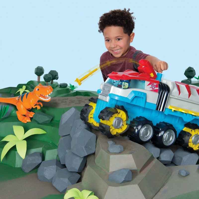 PAW Patrol LA PAT' PATROUILLE – CAMION PAT' PATROUILLE DINO PATROLLER – Camion Jouet Motorisé Tout-Terrain Dino Rescue avec