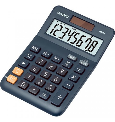 Casio MS-8E calcolatrice Desktop Calcolatrice con display Nero, Grigio, Arancione