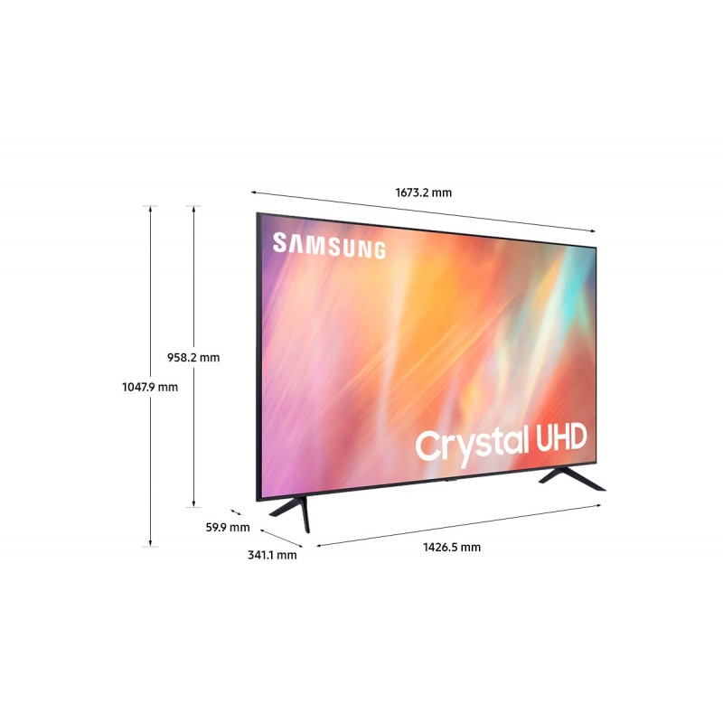 Samsung TV Crystal UHD 4K 75” UE75AU7170 Smart TV Wi-Fi Titan Gray 2021