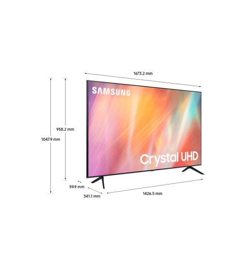 Samsung TV Crystal UHD 4K 75” UE75AU7170 Smart TV Wi-Fi Titan Gray 2021