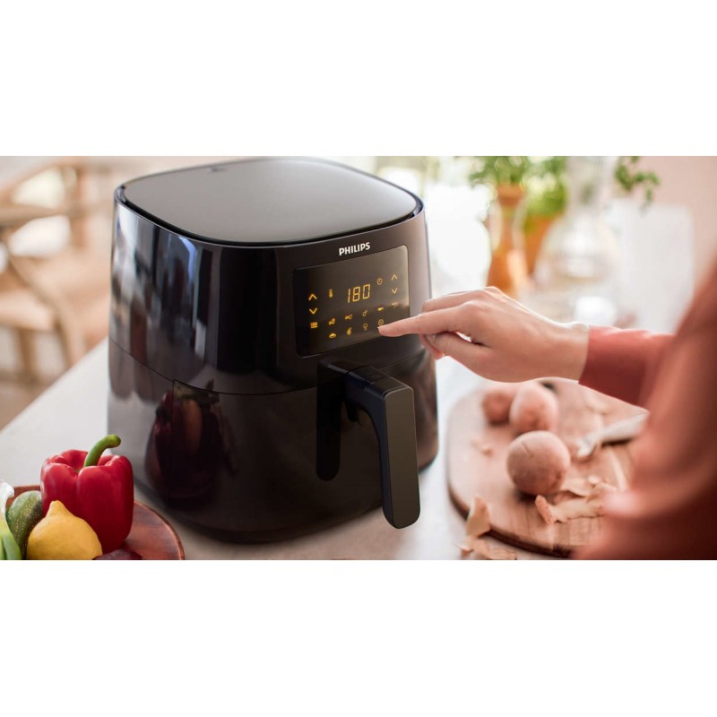 Philips Essential Airfryer XL HD9270 96 da 6,2 l e 1,2 kg con tecnologia Rapid Air + Accessorio cottura doppio livello