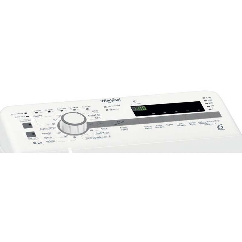 Whirlpool TDLR 6230S IT N lavatrice Caricamento dall'alto 6 kg 1200 Giri min D Bianco