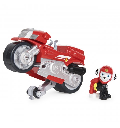 PAW Patrol , Moto Pups Marshall’s Deluxe Pull Back Motorcycle Vehicle with Wheelie Feature and Figure