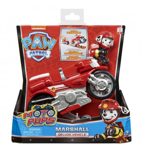 PAW Patrol Moto Pups Marshalls Motorrad mit Spielfigur, Fahrzeug mit Rückzugs- und Wheelie-Funktion, ab 3 Jahren, Basis