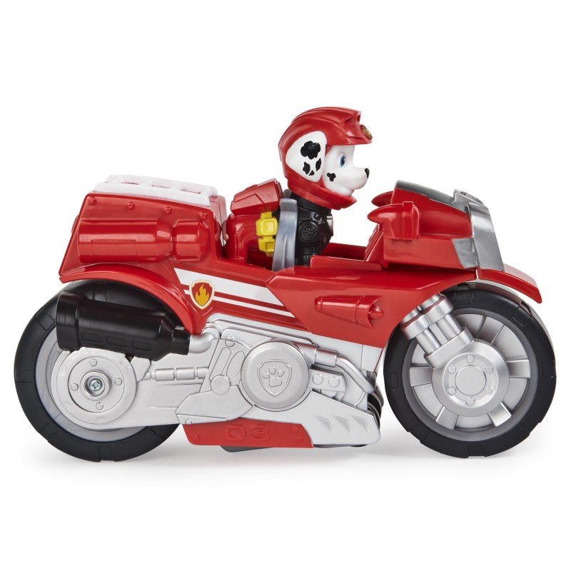 PAW Patrol LA PAT' PATROUILLE - VEHICULE + FIGURINE MARCUS MOTO PUPS - Moto Avec Rétrofriction Et Figurine Amovible De Marcus -