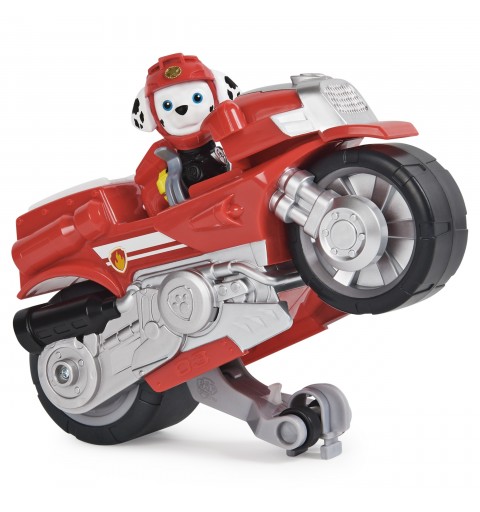 PAW Patrol , veicolo Moto Pups di Marshall, motocicletta con motore a retrocarica e personaggio, per bambini dai 3 anni in su