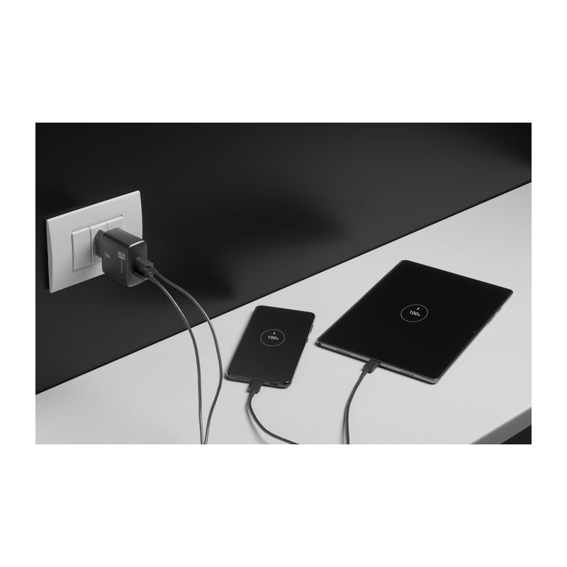 Cellularline ACHSMUSB2PD25WK cargador de dispositivo móvil Negro Interior