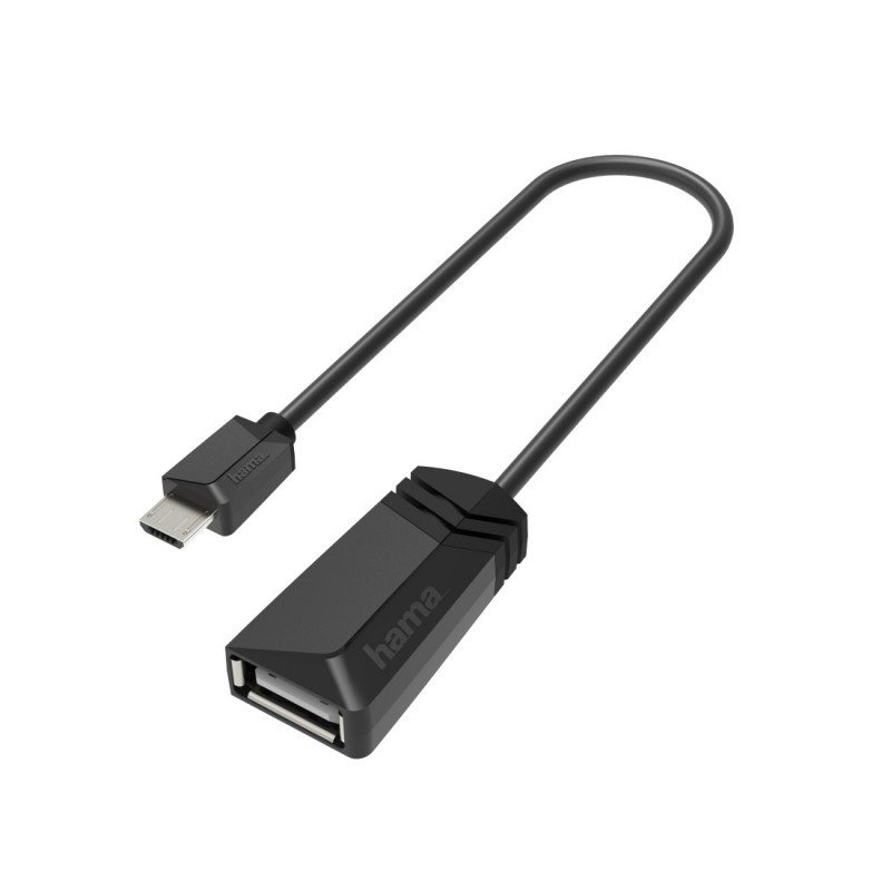 Hama 00200308 cambiador de género para cable Micro-USB USB tipo A Negro