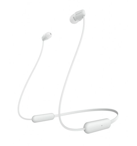 Sony WI-C200 Auricolare Wireless In-ear, Passanuca Musica e Chiamate Bluetooth Bianco