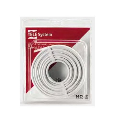 TELE System 58040006 cavo coassiale 20 m F Bianco