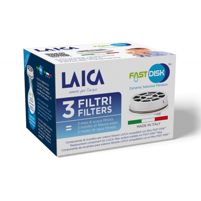 Laica Fast Disk Disco filtrante per acqua 3 pz Laica Fast Disk Disco filtrante per acqua 3 pz