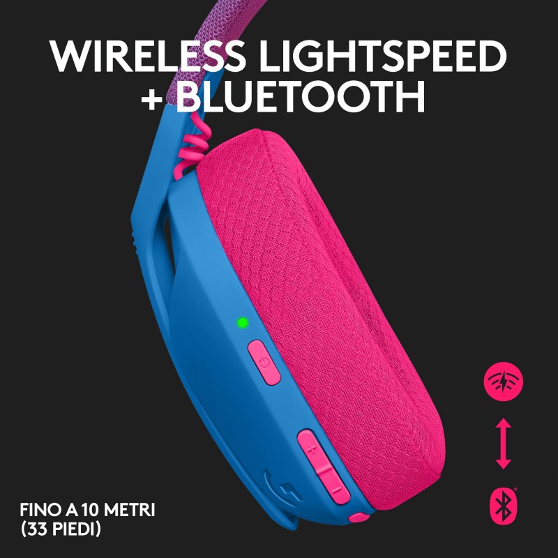 Logitech G435 LIGHTSPEED & Bluetooth sans Fil Bleu - Casque Gamer