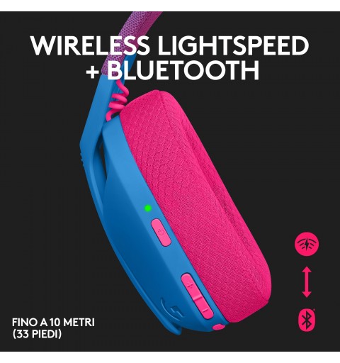 Logitech G G435 LIGHTSPEED Wireless Gaming Headset Casque Sans fil Arceau  Jouer Bluetooth Bleu