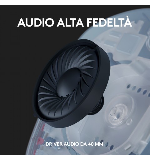 Logitech G Logitech G435 LIGHTSPEED Cuffie Gaming Wireless Bluetooth - Cuffie Over Ear Leggere, Microfoni Integrati, Batteria