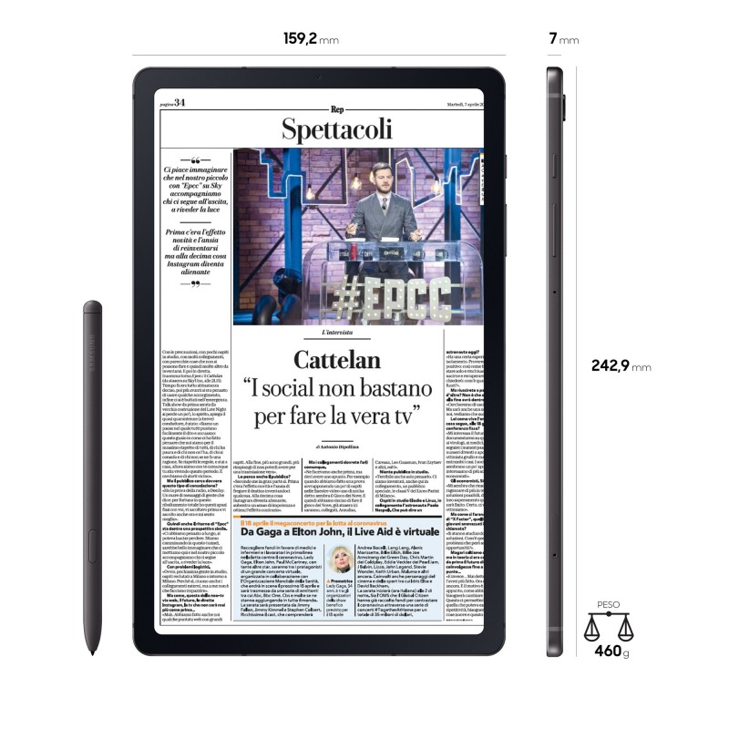 Samsung Galaxy Tab S6 Lite SM-P610 64 GB 26,4 cm (10.4 Zoll) Samsung Exynos 4 GB Wi-Fi 5 (802.11ac) Android 11 Grau