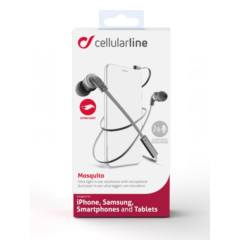 Cellularline MOSQUITO Casque Avec fil Ecouteurs Appels Musique Noir