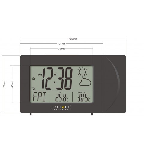 Explore Scientific RPW3008 Digital alarm clock Black