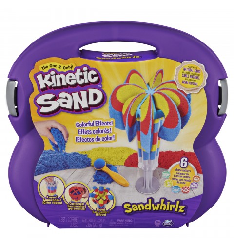 Kinetic Sand , Sandwhirlz Playset with 3 Colors of (2lbs) and Over 10 Tools, for Kids Aged 3 and up