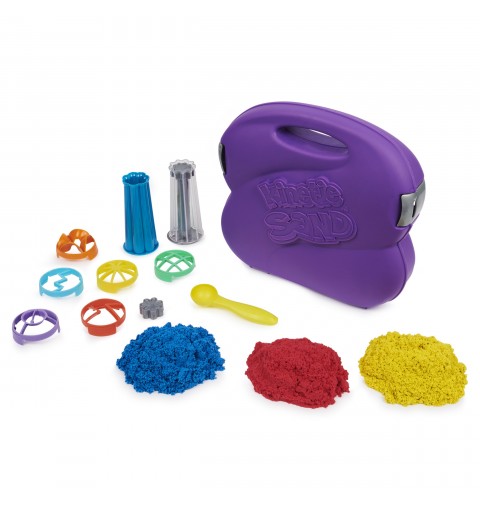 Kinetic Sand - Set Valigetta Cascate Arcobaleno - 907Gr di Sabbia in 3 Colori e 10 Accessori, dai 3 Anni - 6055859